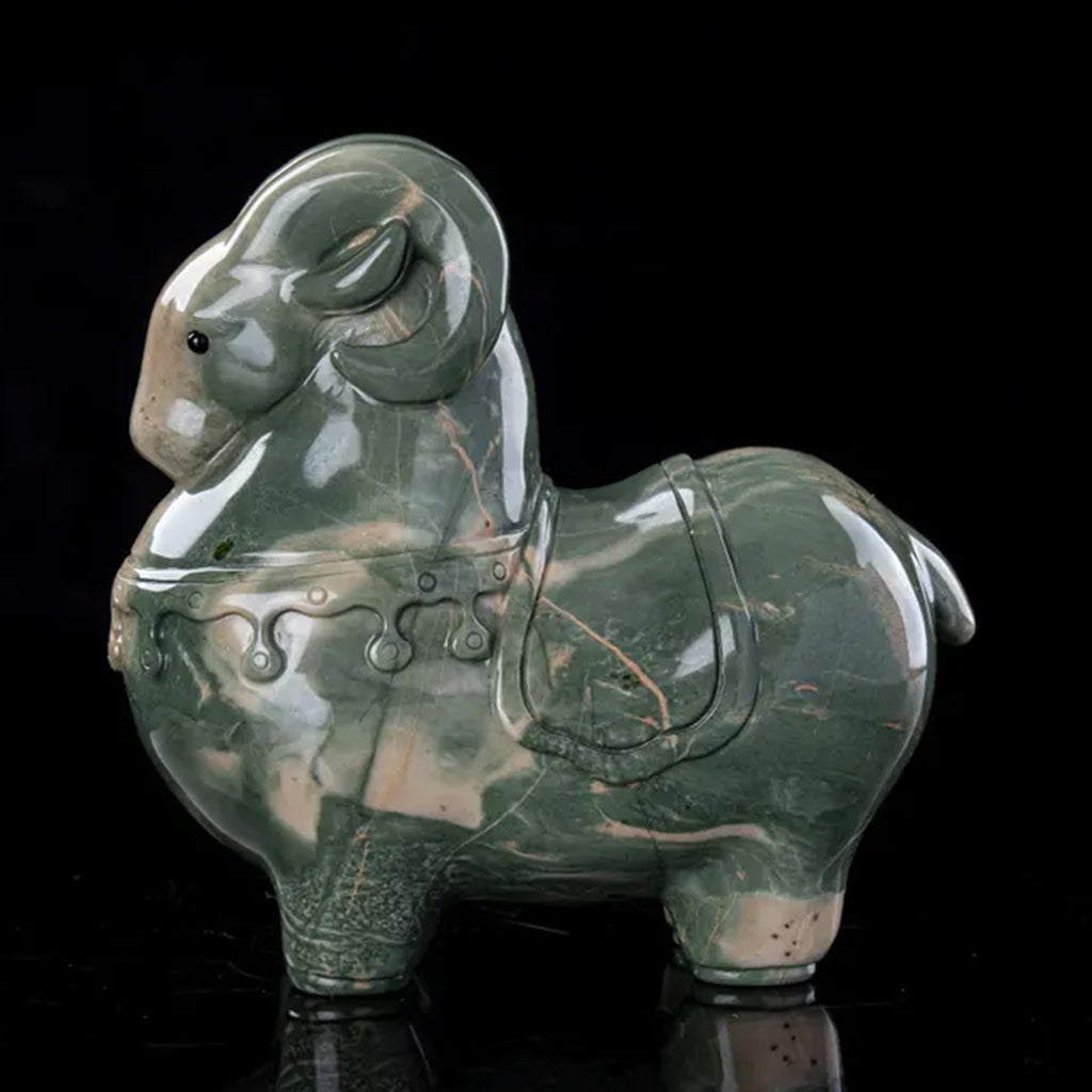4.7" Jiulong Jade Bighorn Sheep  #CTC0088