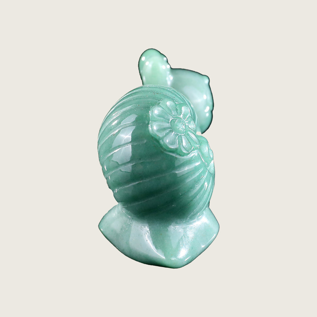 3.0" Green Aventurine Snail Carving  #CHA0020