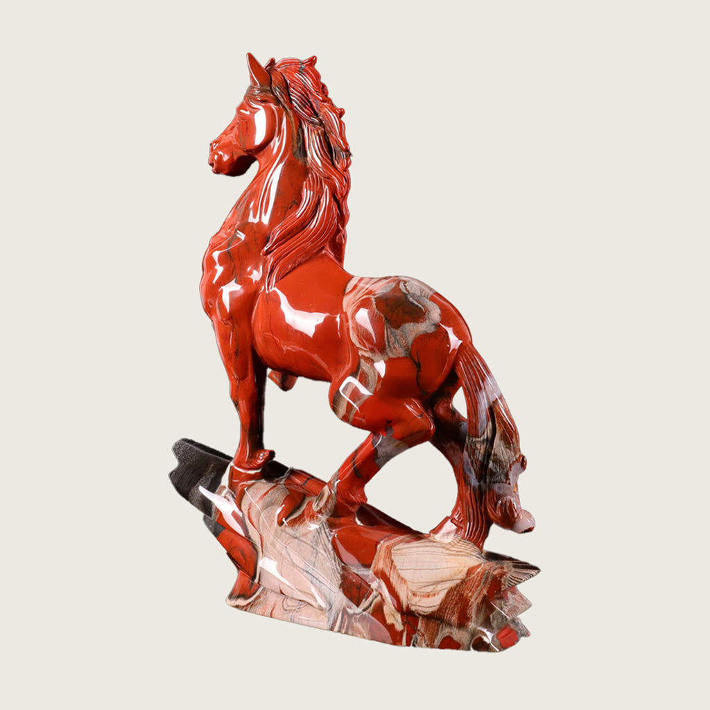 8.5" Red Jasper Standing Horse Carving  #CTC0047