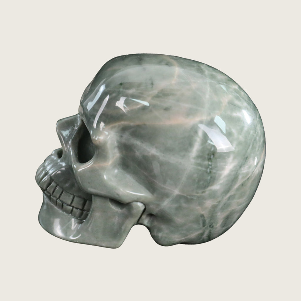 3.0" Nine Dragon Jade Crystal Skull Carving  #SKH30063