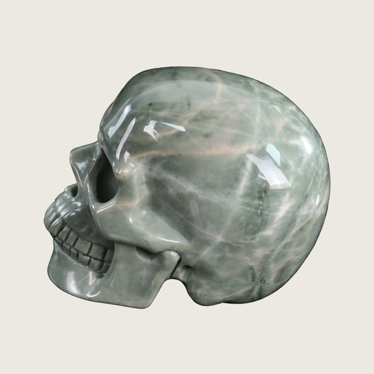 3.0" Nine Dragon Jade Crystal Skull Carving  #SKH30063