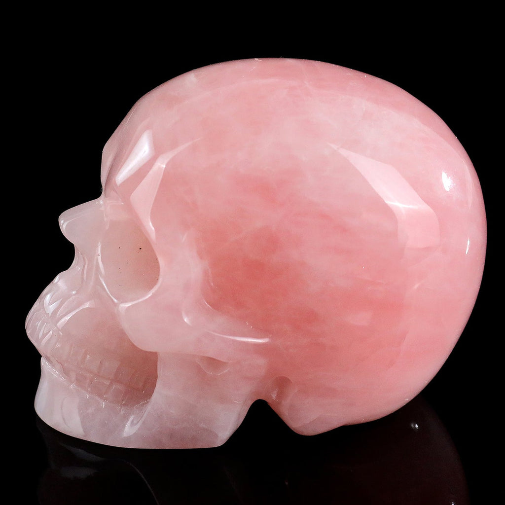 3.0" Rose Quartz Crystal Skull Carving  #SKH30112