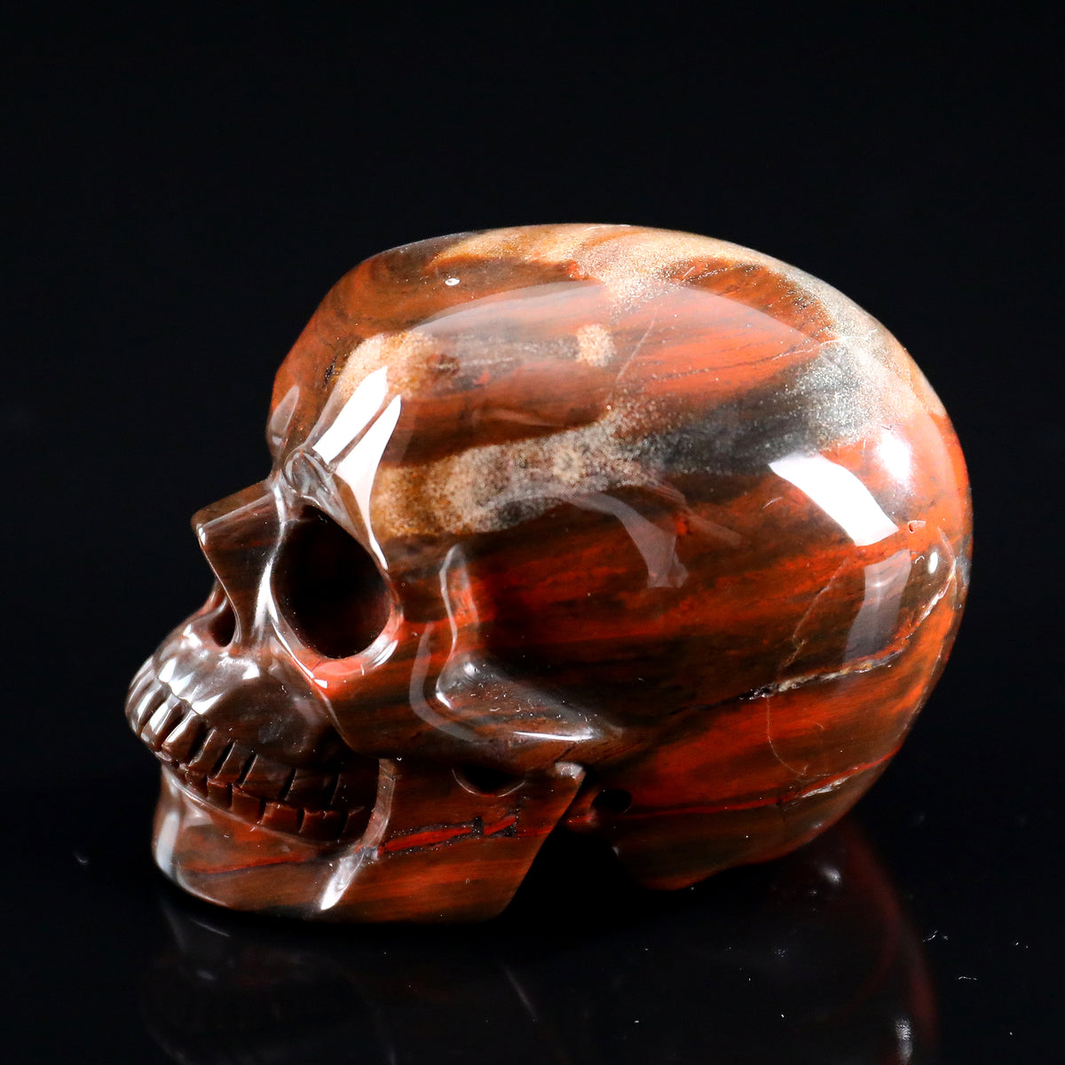 3.0" Red Jasper Crystal Skull Carving  #SKH30104