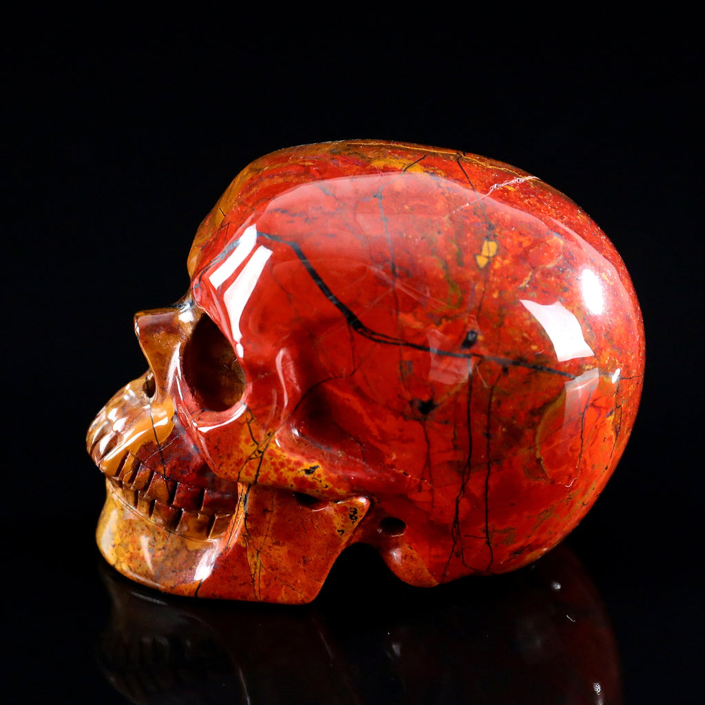 3.0" Red Jasper Crystal Skull Carving  #SKH30095