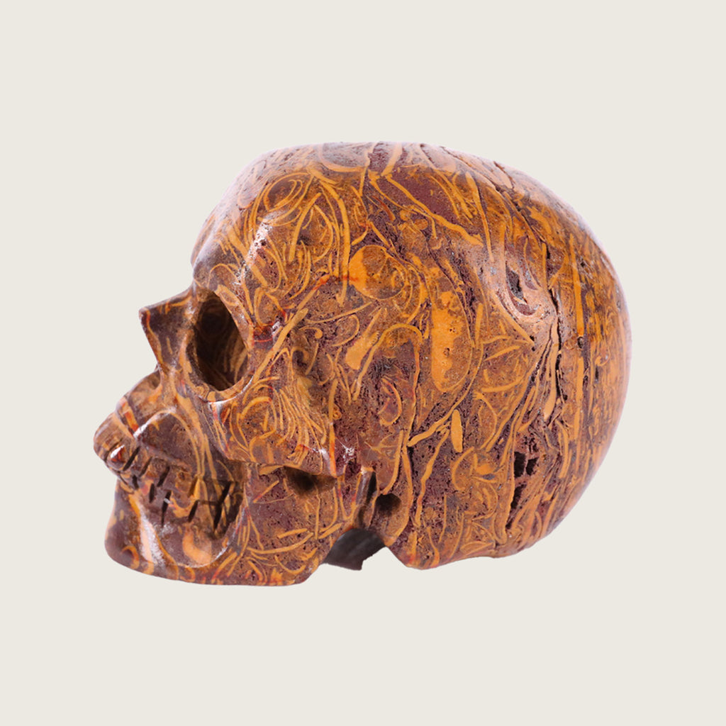 2.2" Elephant Skin Jasper Crystal Skull Carving  #SKH22031