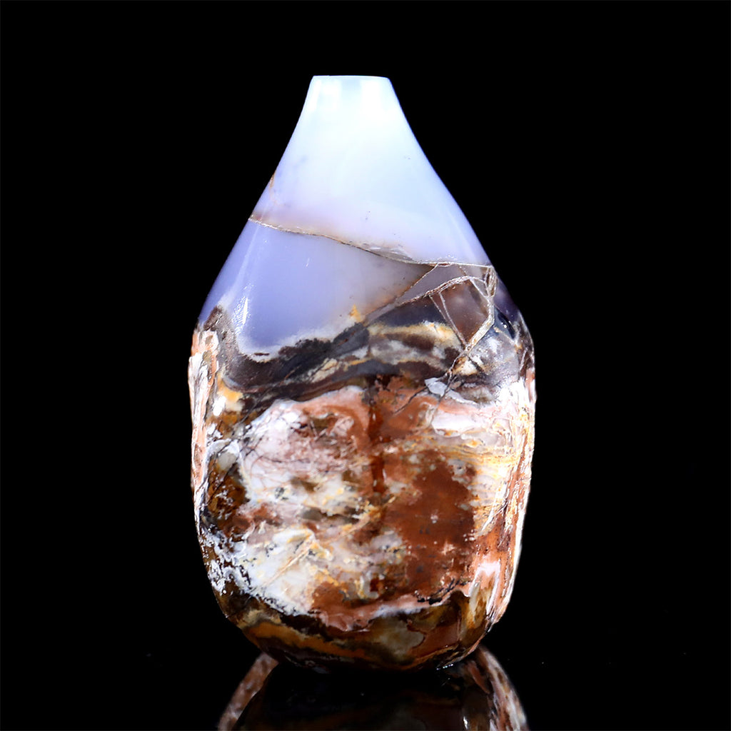 3.3" Blue Chalcedony Crystal Vase Carving  #CHA0036