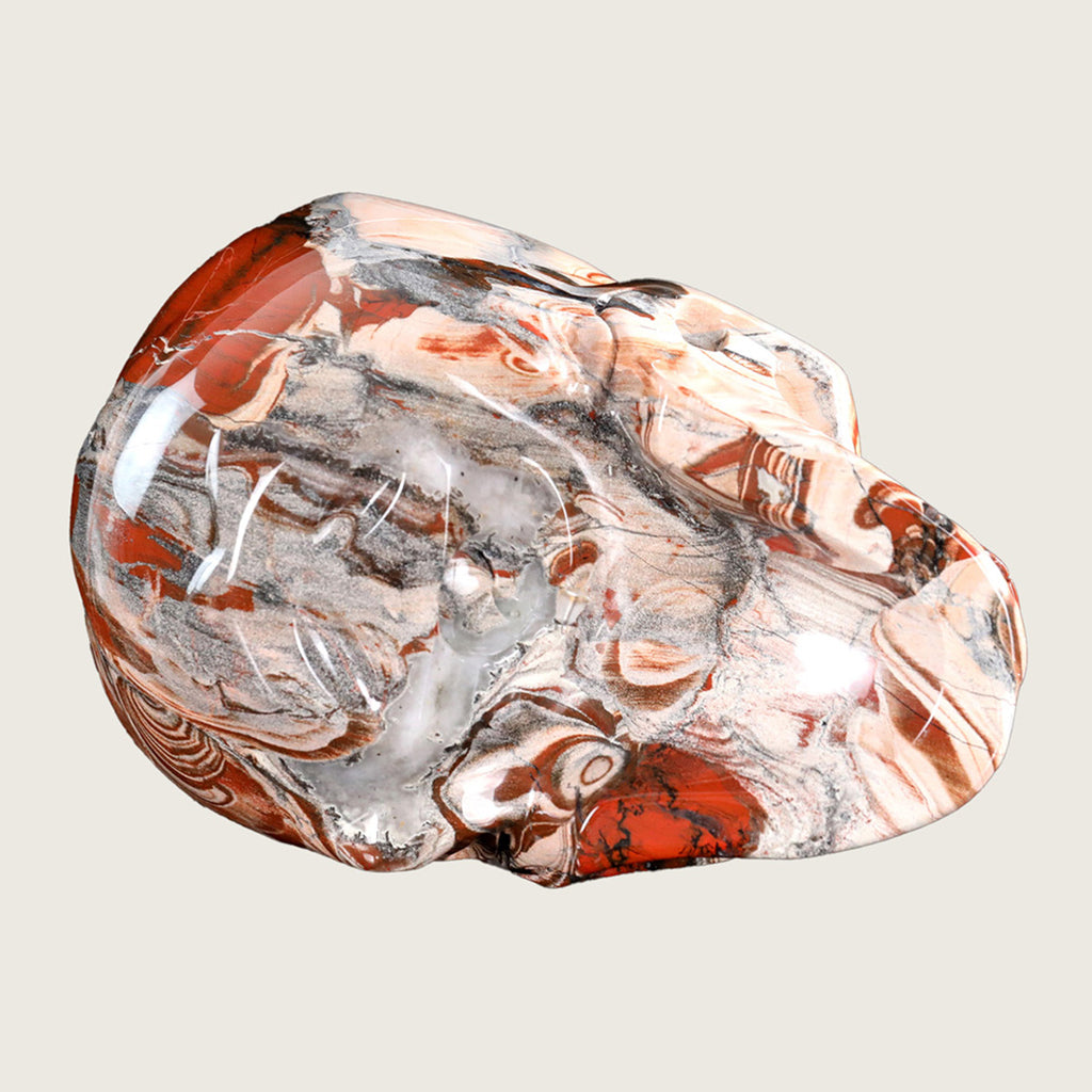 10.0" Red Jasper Huge Skull Carving  #SCS0004