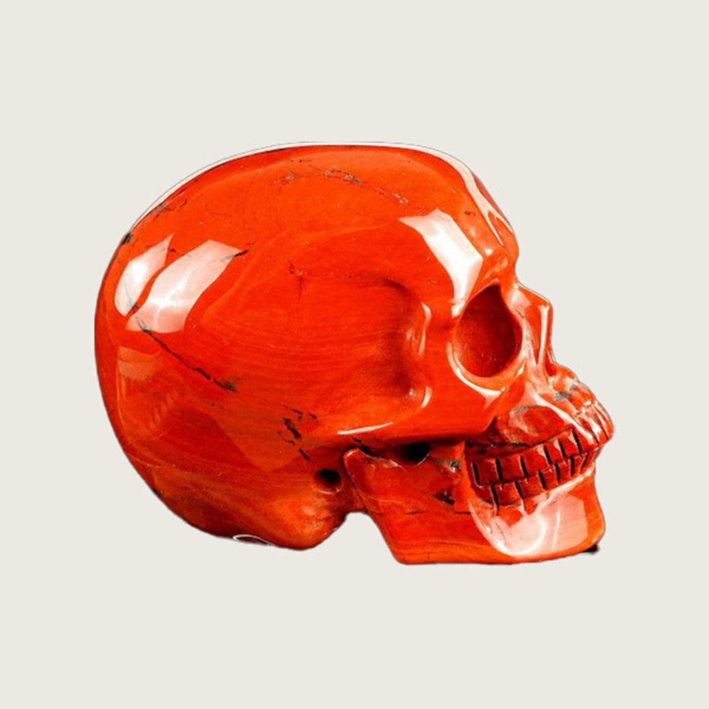 3.0" Red Jasper Crystal Skull Carving  #SKH30090