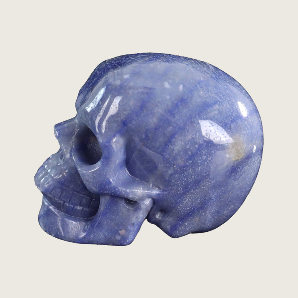 3.0" Blue Aventurine Crystal Skull Carving  #SKH30065
