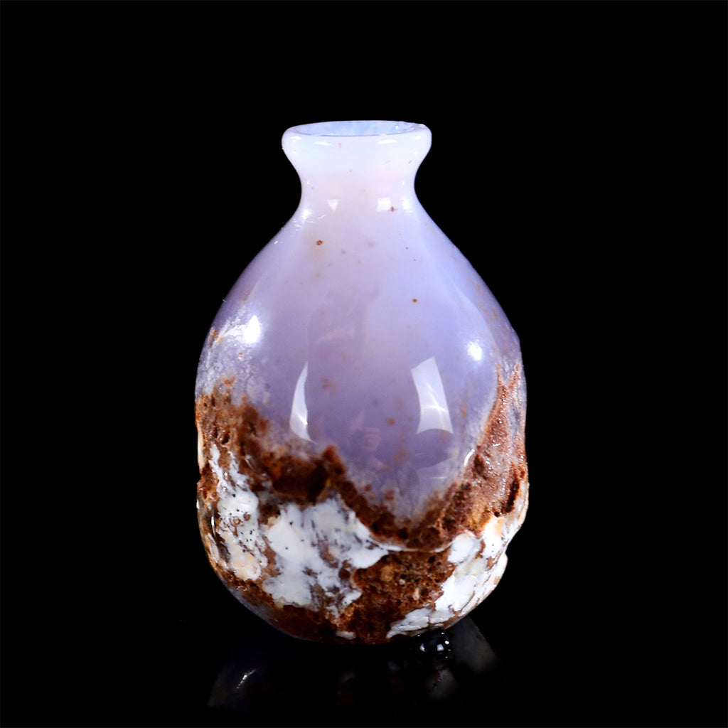 2.5" Blue Chalcedony Crystal Vase Carving  #CHA0039