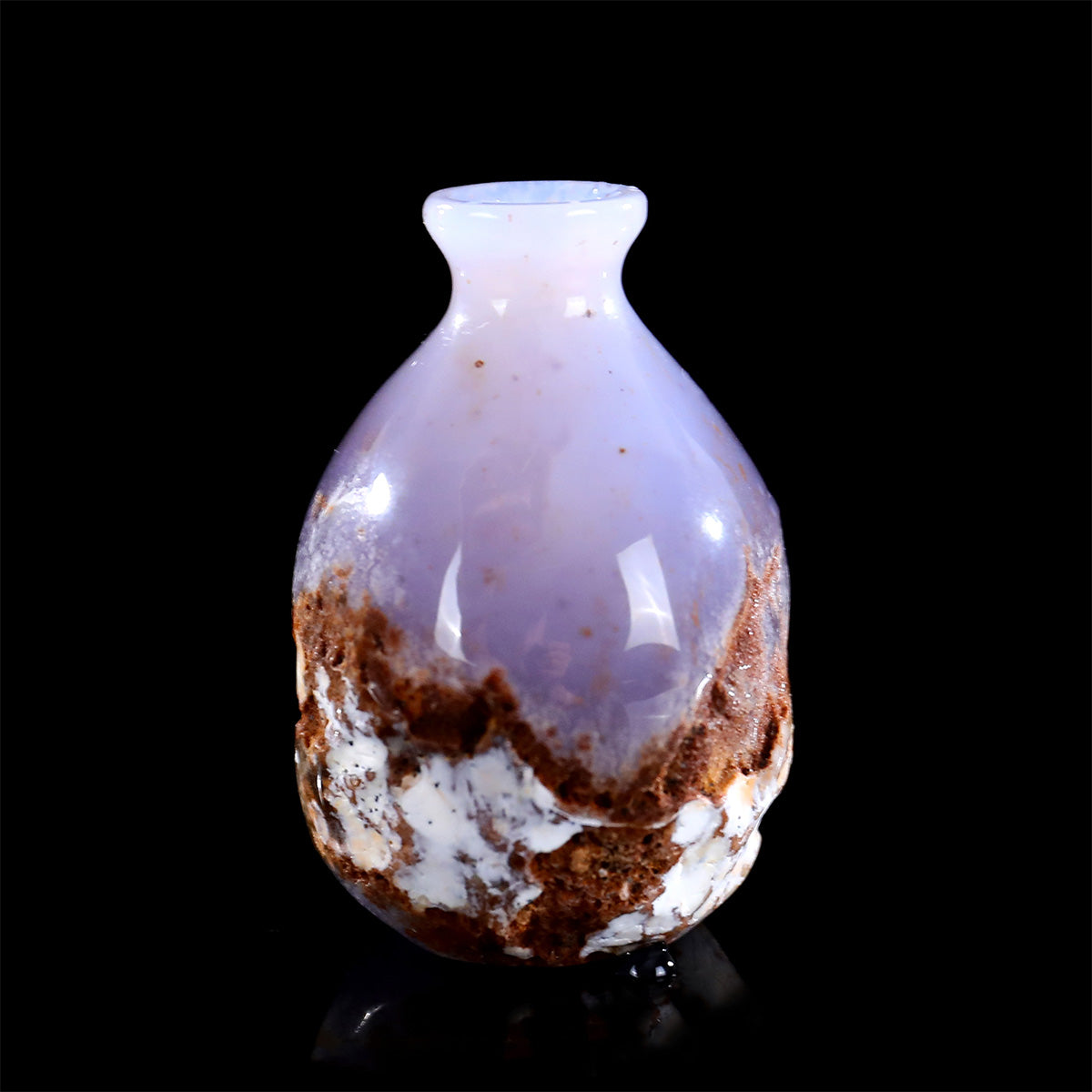 2.5" Blue Chalcedony Crystal Vase Carving  #CHA0039