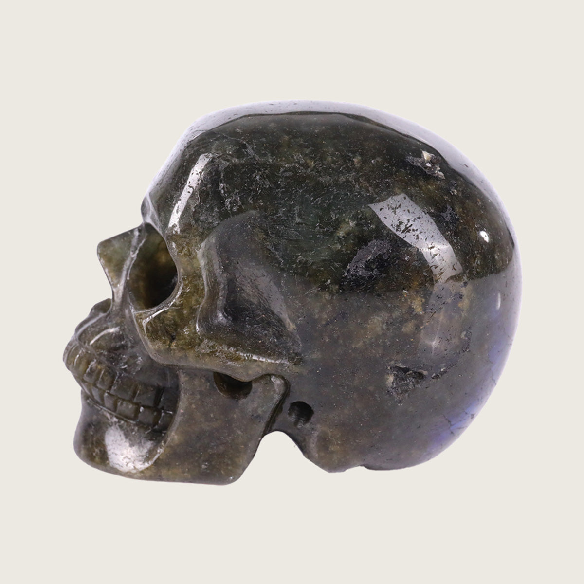 3.0" Blue Labradorite Human Skull Carving  #SKH30015