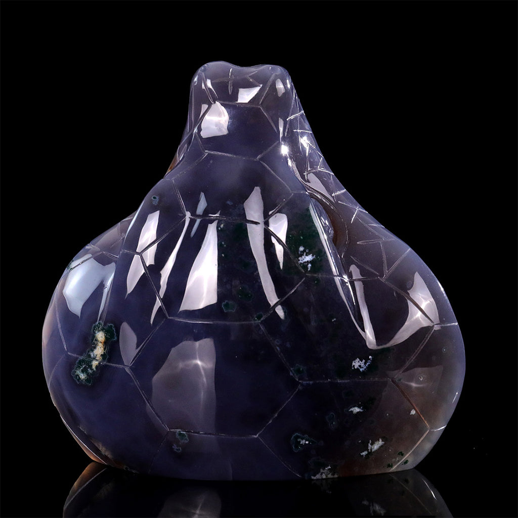 6.0"Geode Agate Snake Head Carving  #GDC0026