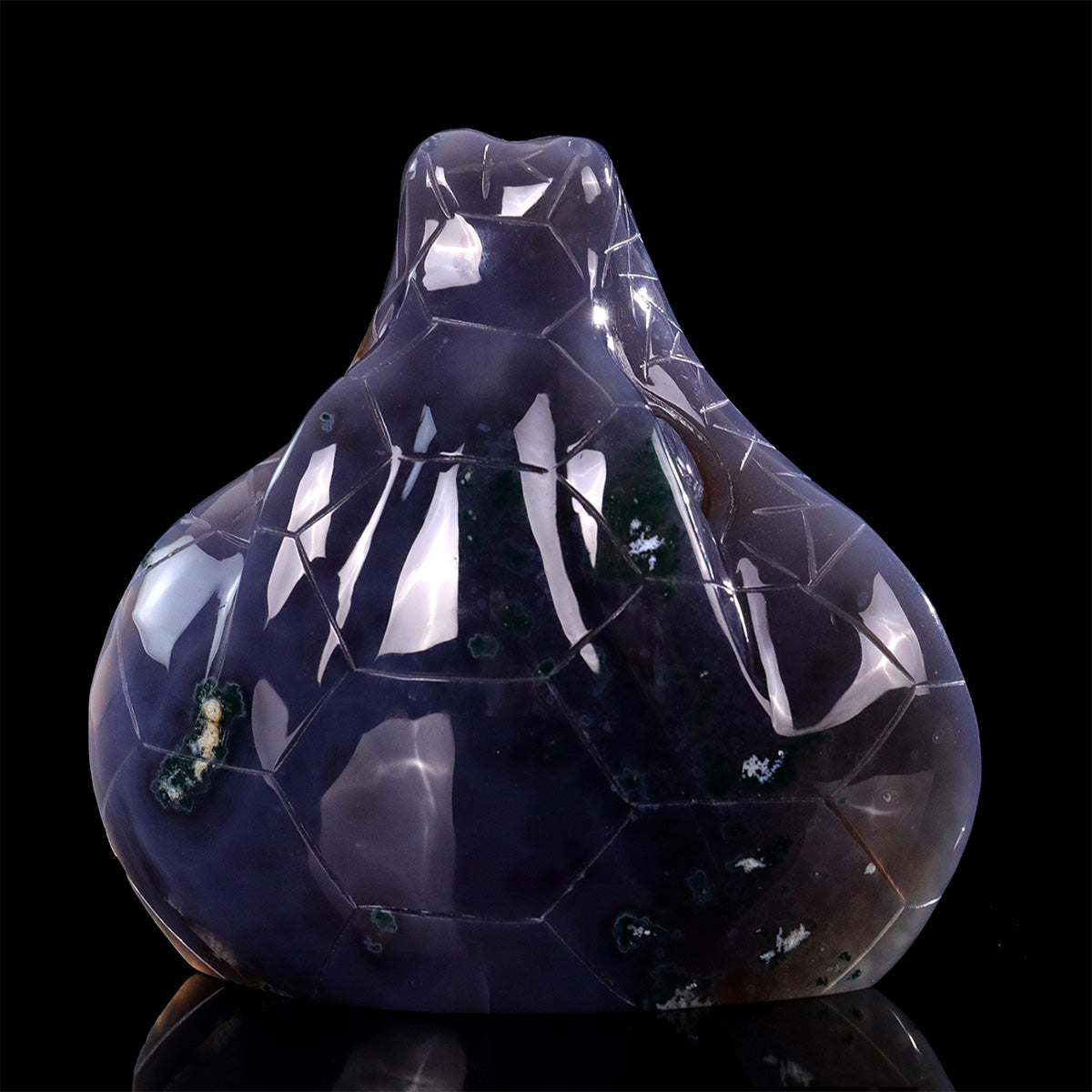 6.0"Geode Agate Snake Head Carving  #GDC0026