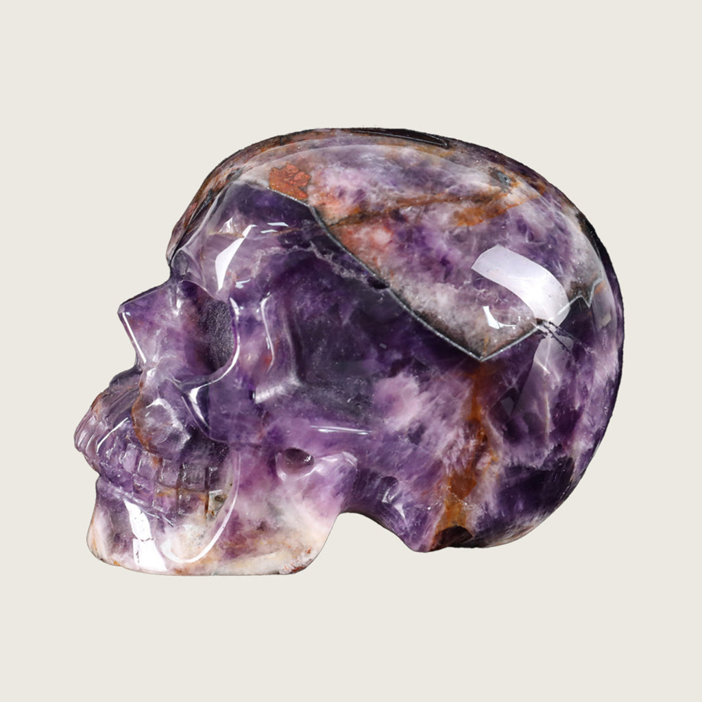 3.0" Dream Amethyst Crystal Skull Carving  #SKH30045