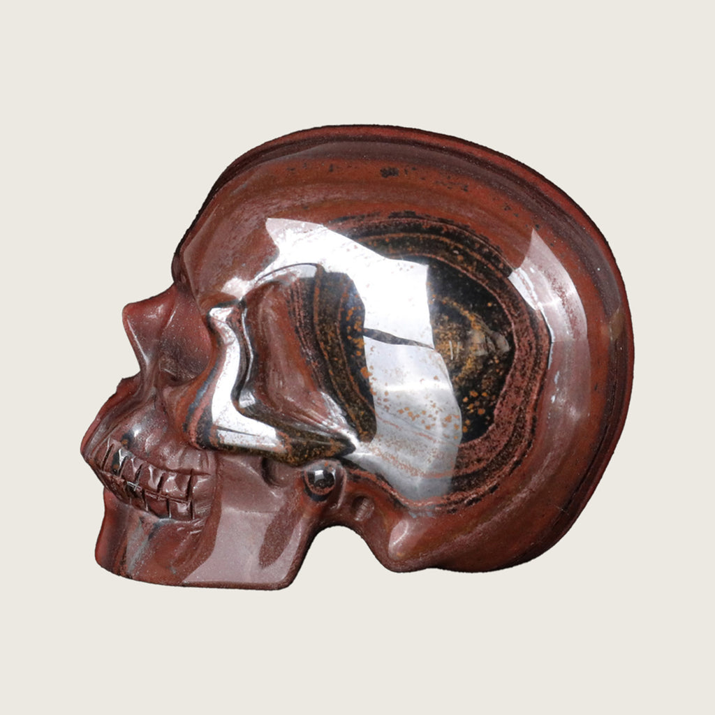 3.0" Tiger Iron Crystal Skull Carving  #SKH30043