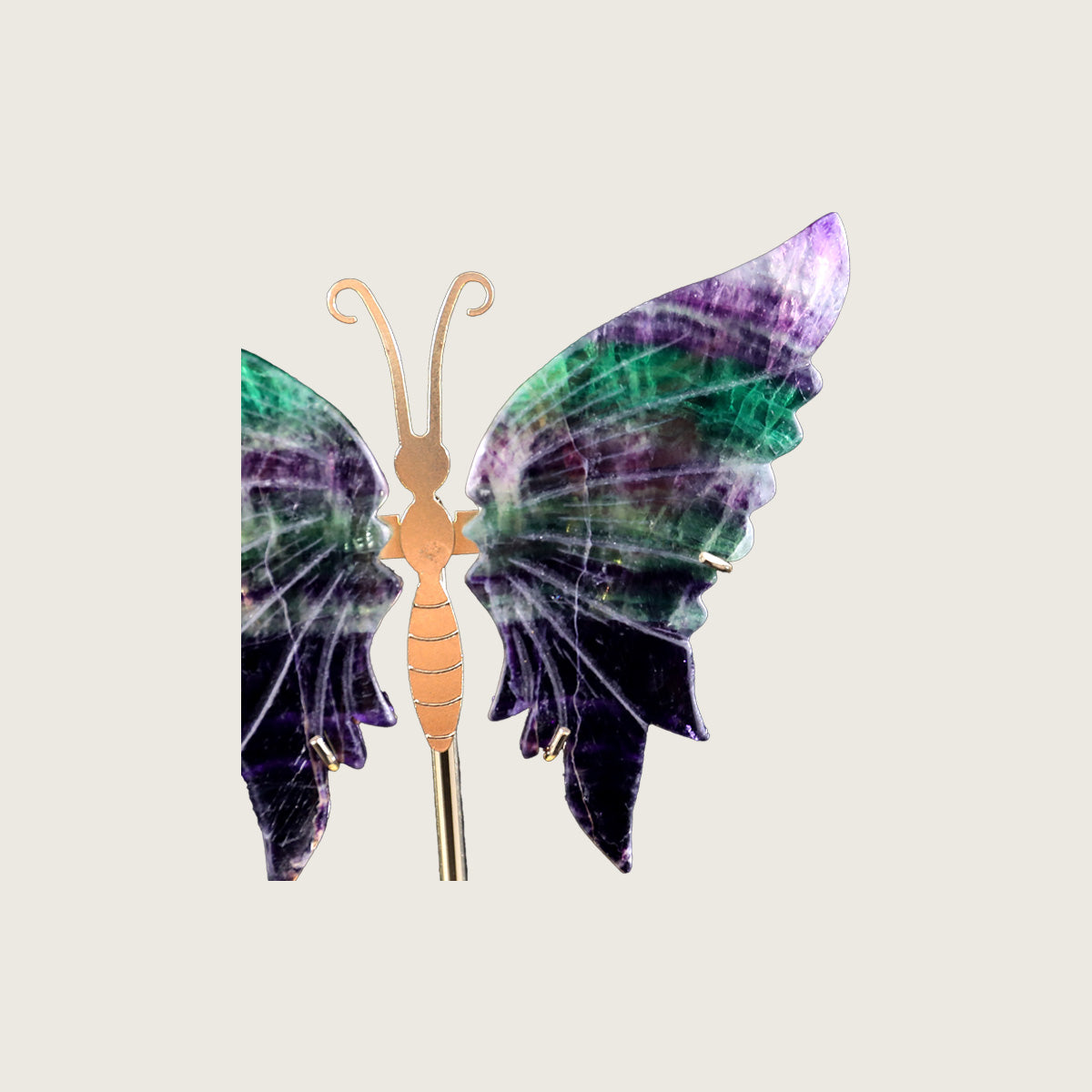 5.0" Fluorite Butterfly Wings Carving  #CHA0003