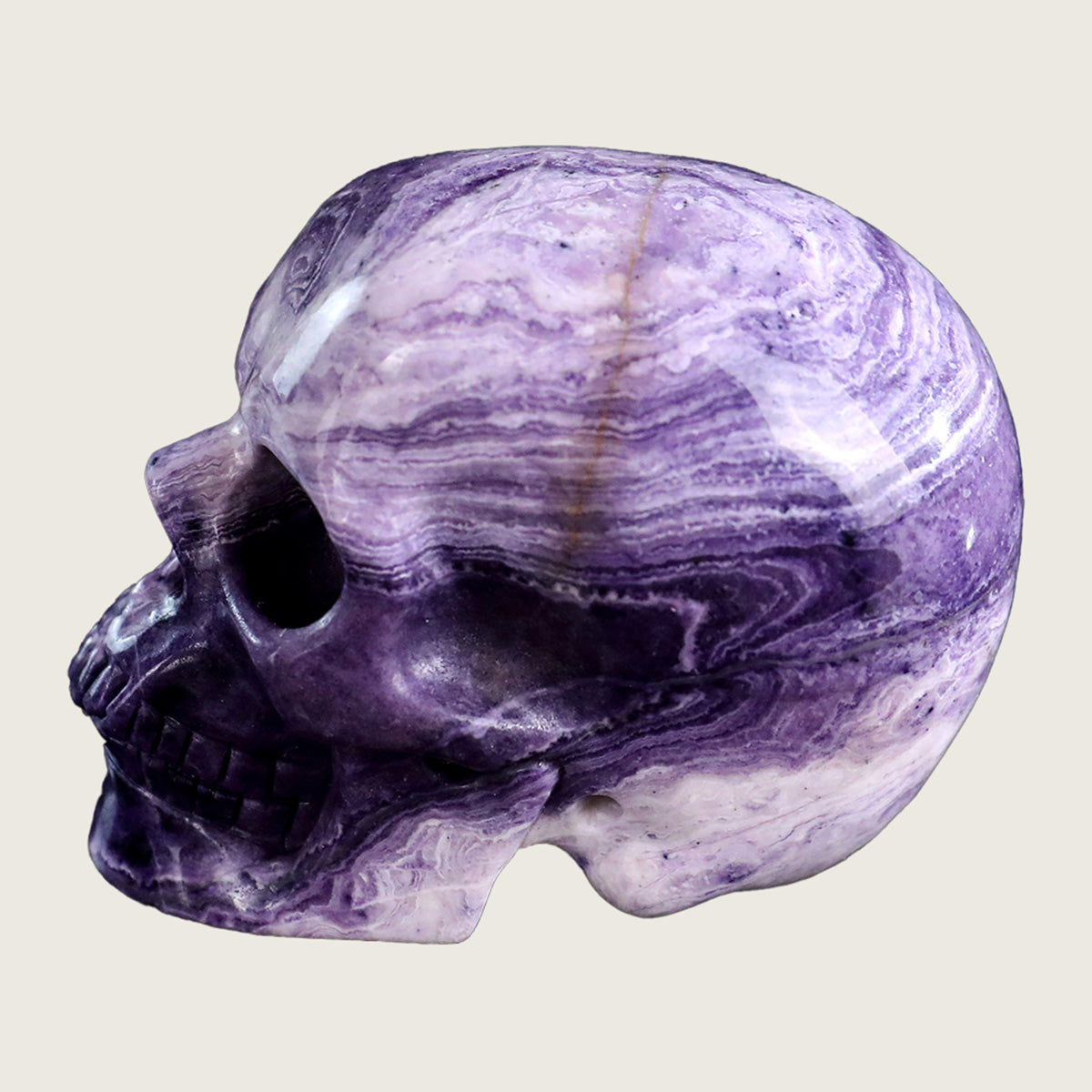 3.0" Purple Malachite Human Skull Carving  #SKH30006