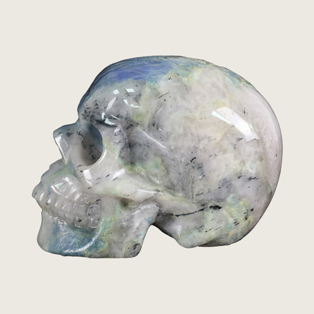 4.5" Blue Aventurine Crystal Skull Carving  #SKH45012