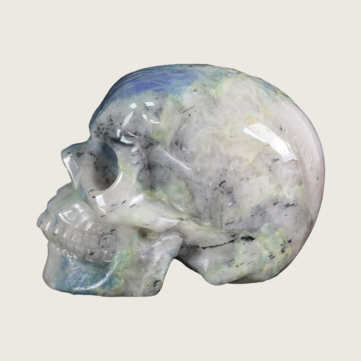 4.5" Blue Aventurine Crystal Skull Carving  #SKH45012