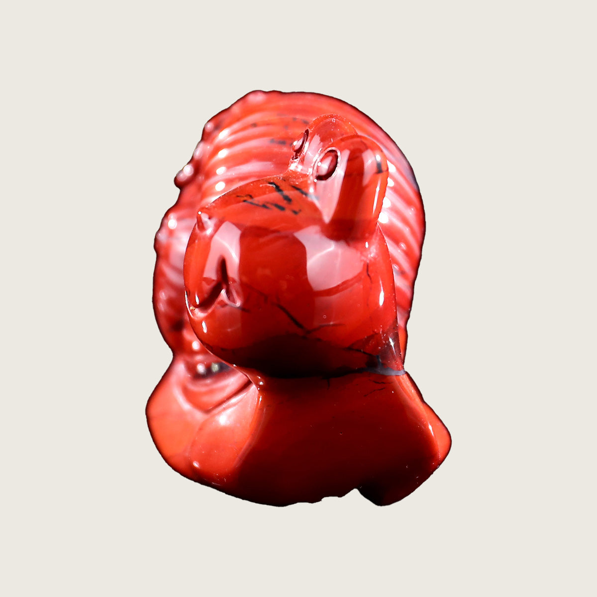 3.0" Red Jasper Snail Carving  #CHA0010