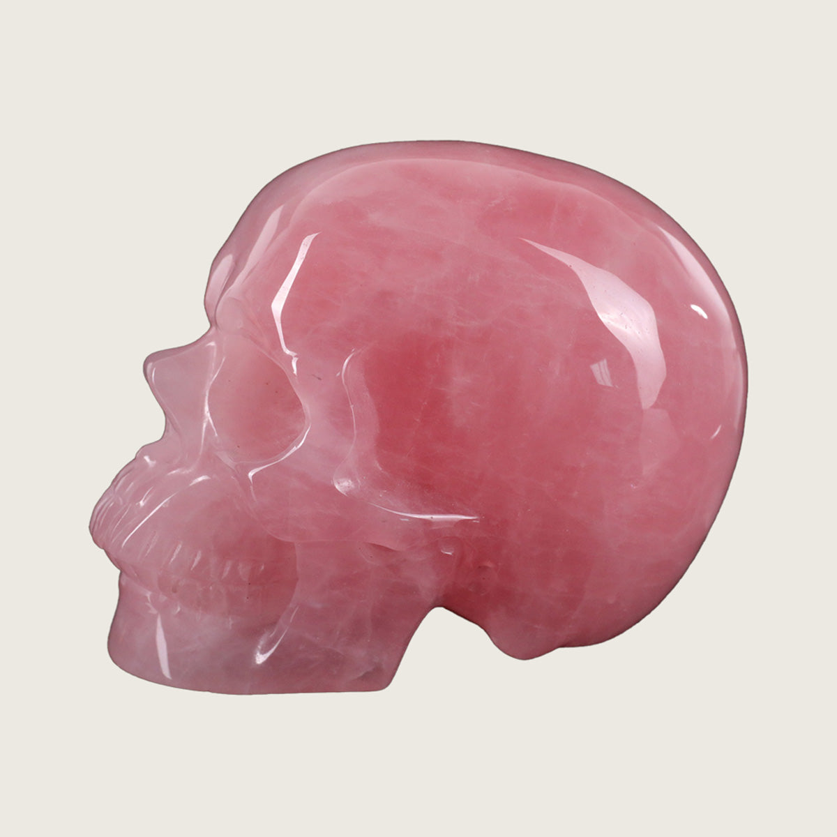 3.0" Rose Quartz Crystal  Skull Carving  #SKH30037