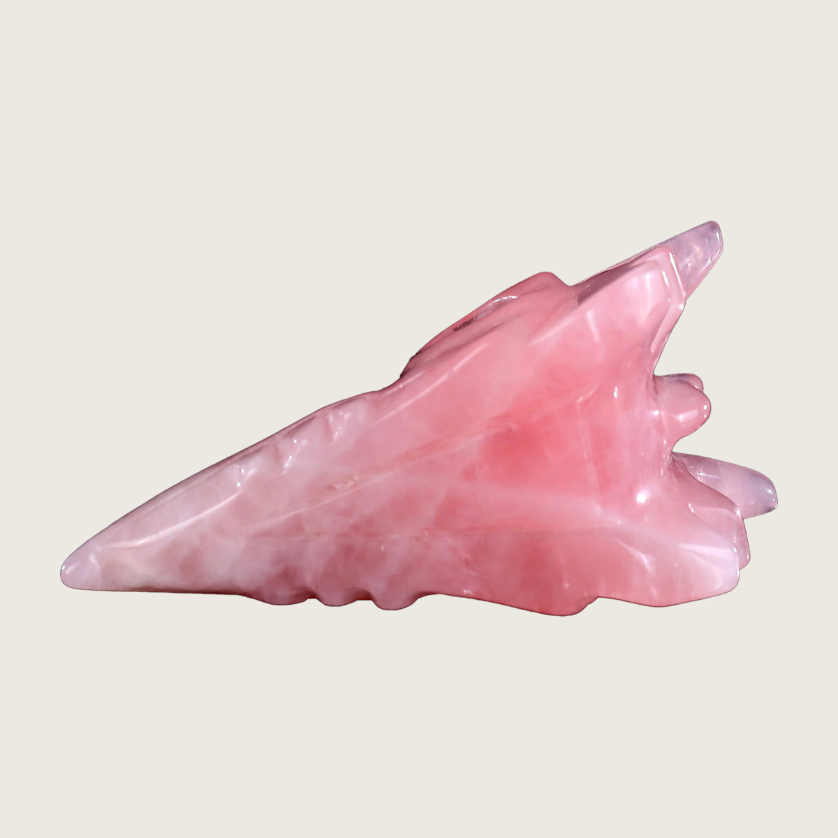 3.7" Rose Quartz Phoenix Skull Carving  #CSC0008