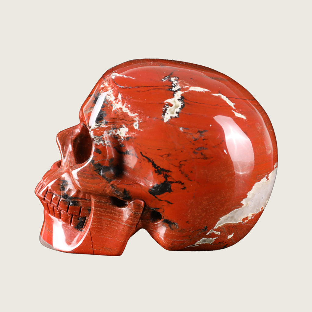 3.0" Red Jasper Crystal Skull Carving  #SKH30077