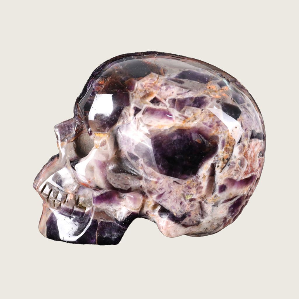 3.0" Dream Amethyst Crystal Skull Carving  #SKH30035