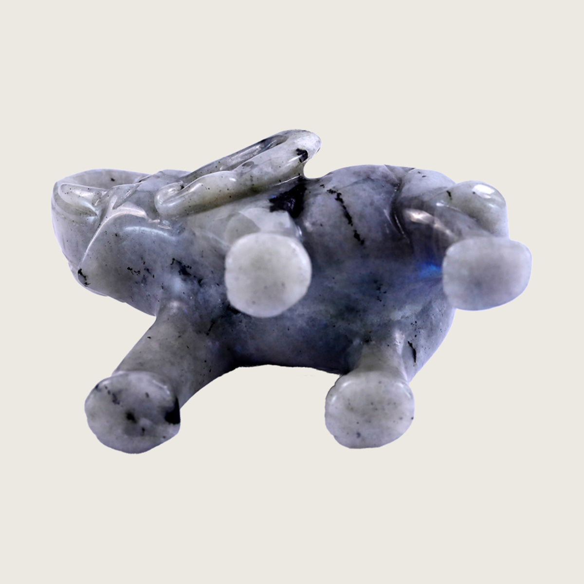 4.1" White Labradorite Elephant Carving  #CHA0017