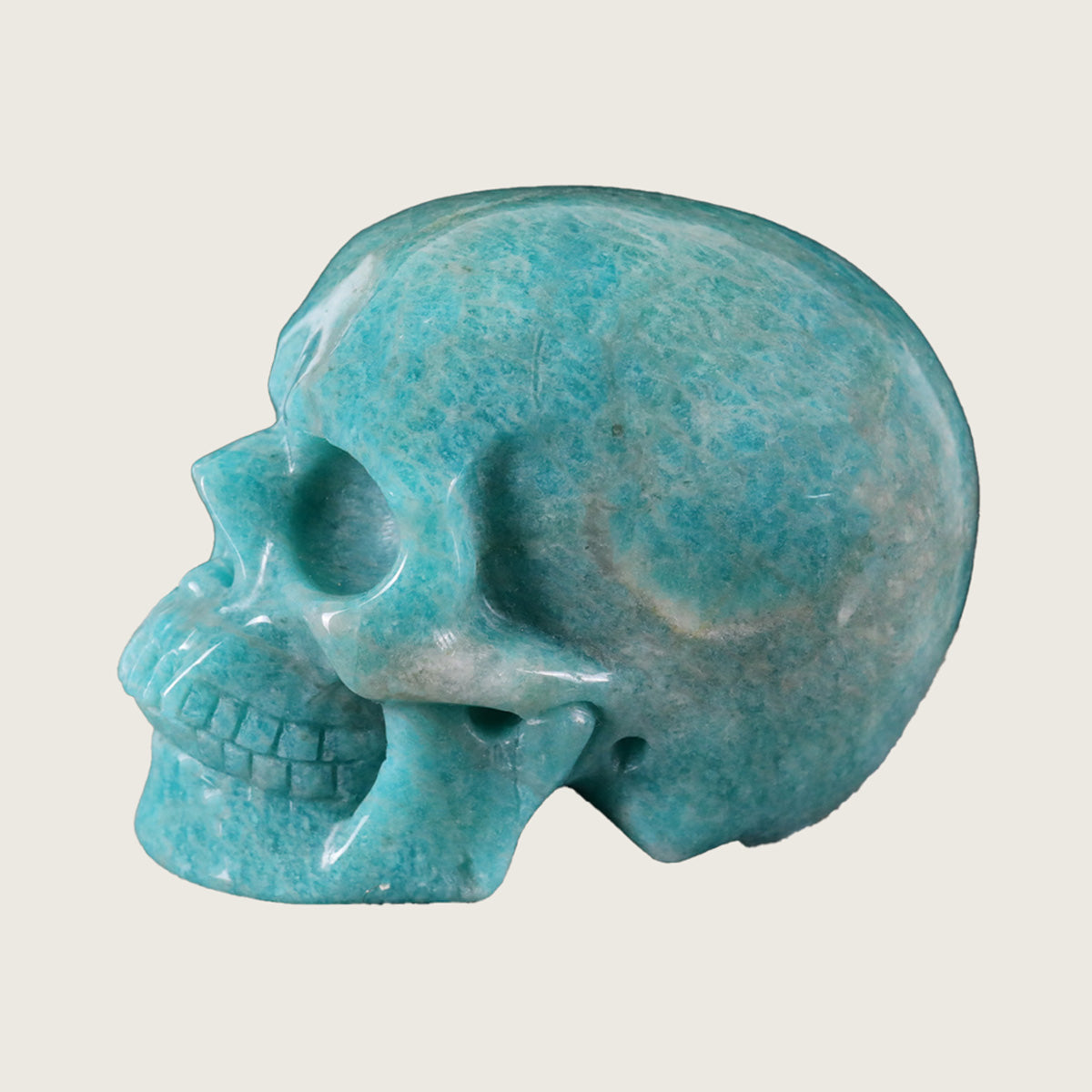 3.0" Amazonite Human Skull Carving  #SKH30024