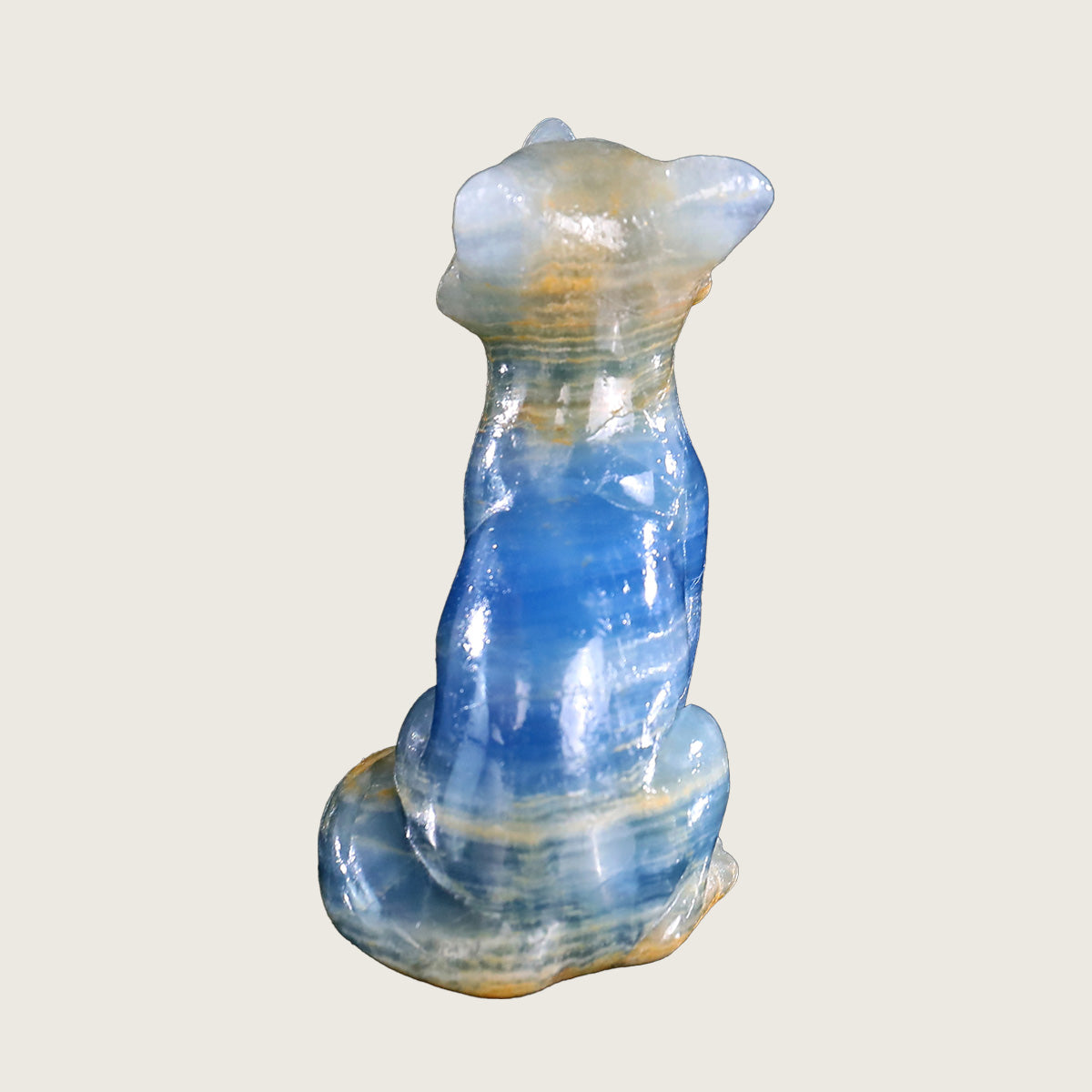 1.6" Blue Onyx Fox Carving  #CHA0005