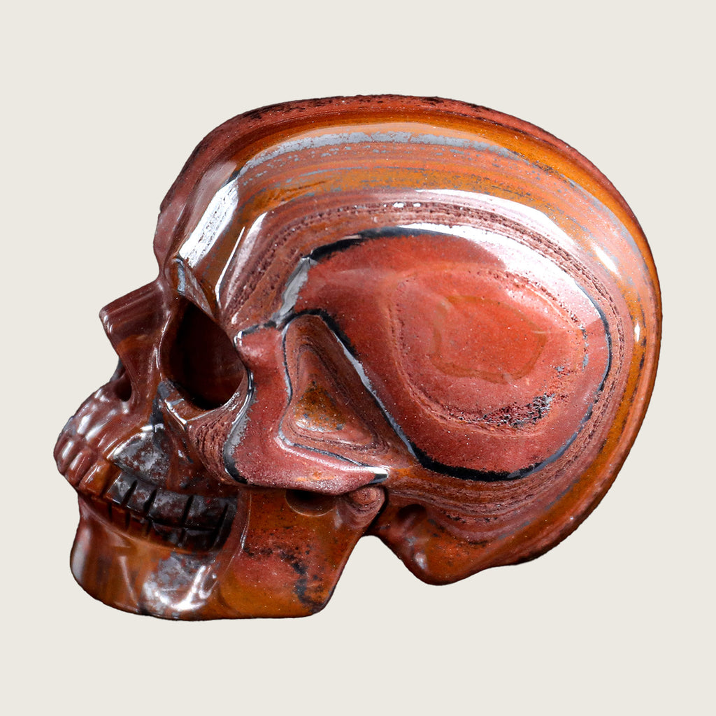 3.0" Tiger Iron Crystal Skull Carving  #SKHTI3001