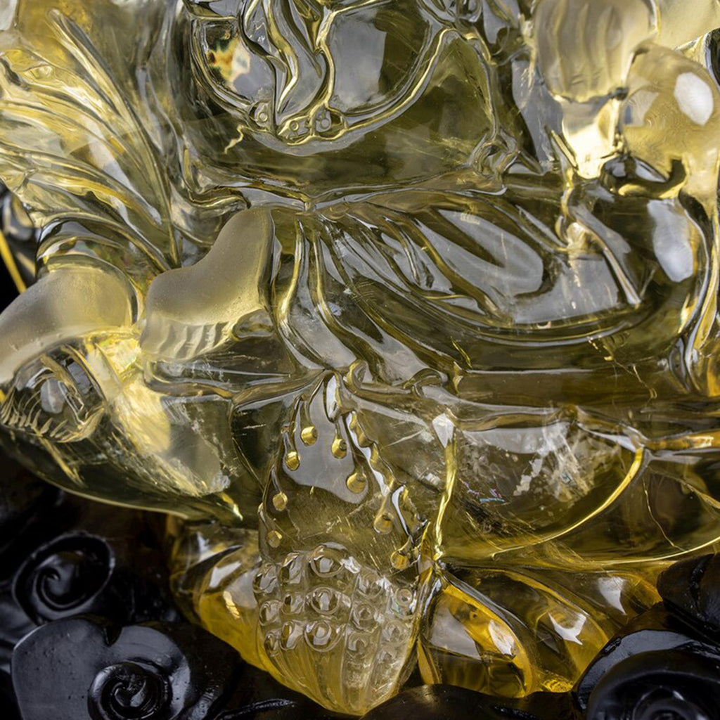 8.2" Golden Citrine Wrathful Wealth Deity  #CTC0085