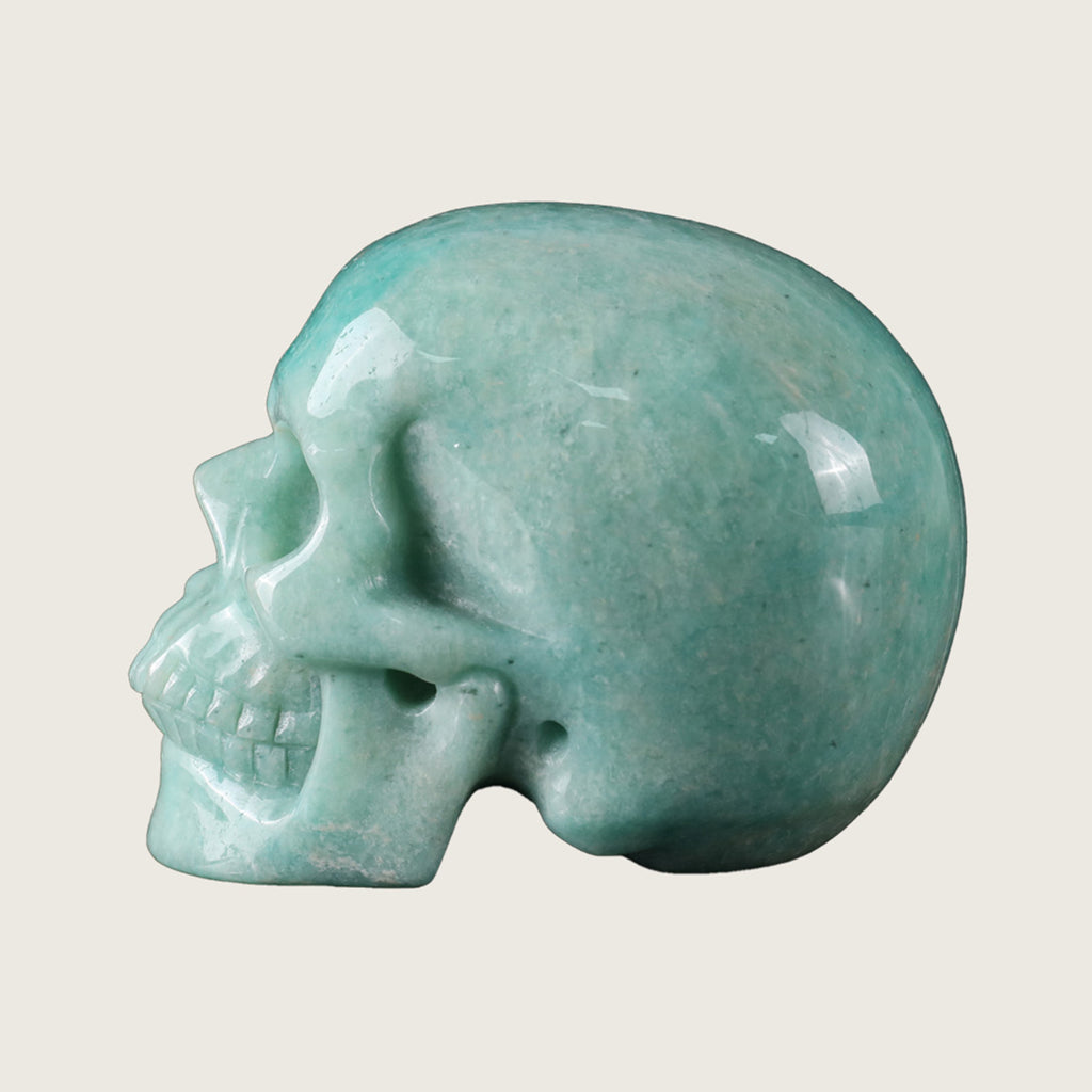 3.0" Amazonite Crystal Skull Carving  #SKH30073