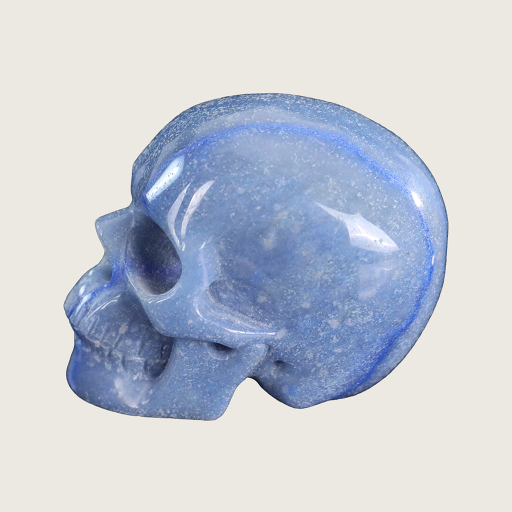 3.0" Blue Aventurine Crystal Skull Carving  #SKH30064
