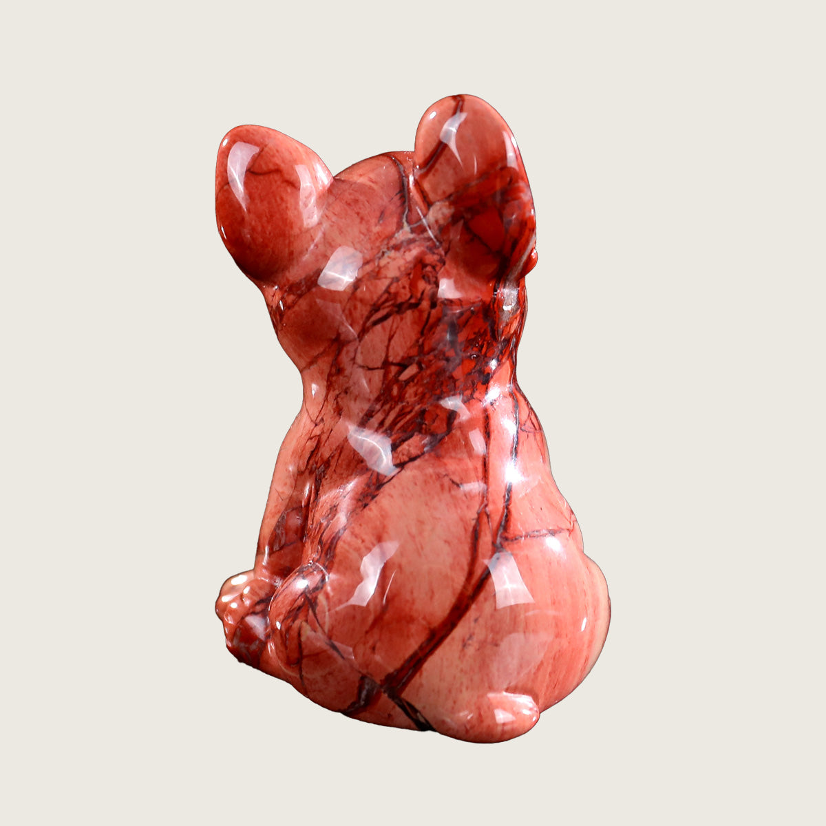 1.9" Red Jasper Dog Carving  #CHA0008