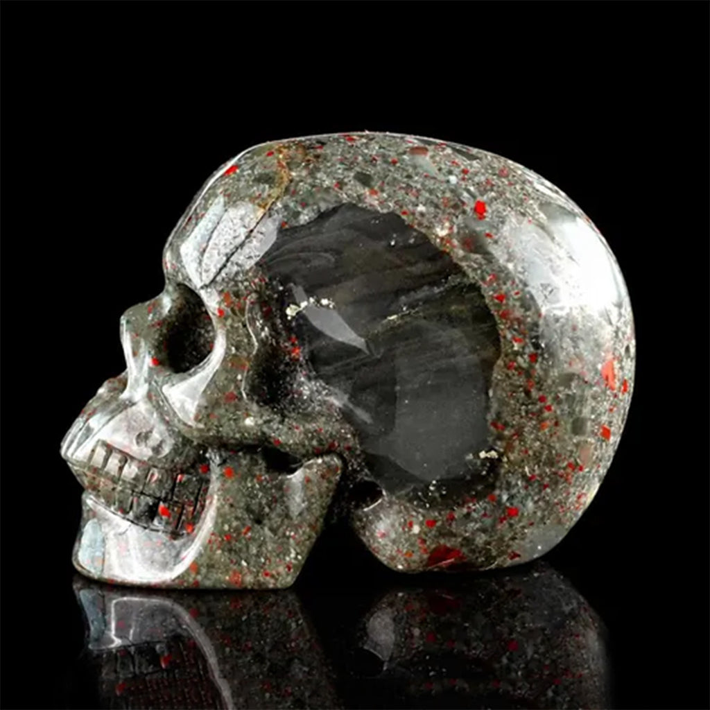 3.0" African Bloodstone Crystal Skull Carving  #SKH30118