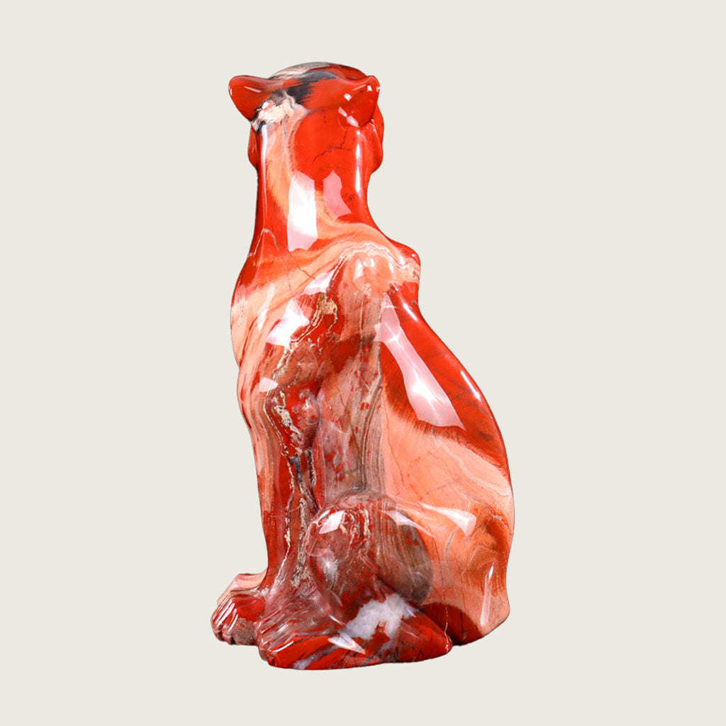 5.0" Red Jasper Seated Leopard #CTC0055