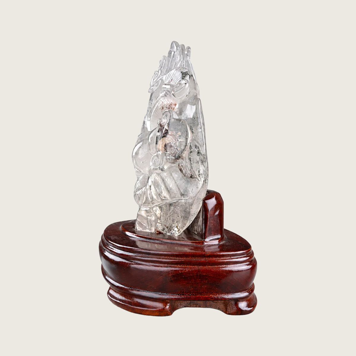 7.5" Phantom Quartz Crystal Dragon Carving  #CTC0068