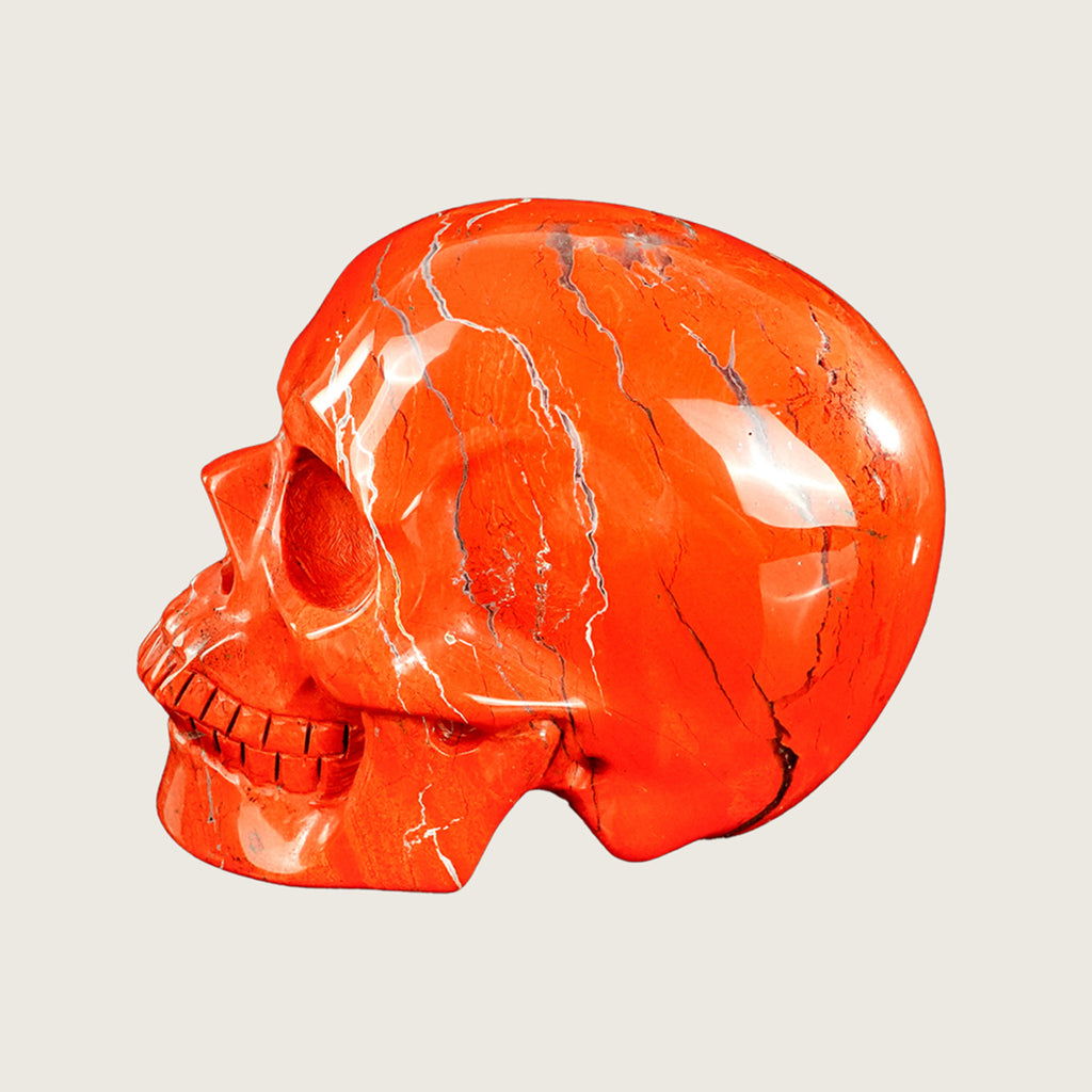 4.5" Red Jasper Crystal Skull Carving  #SKH45016