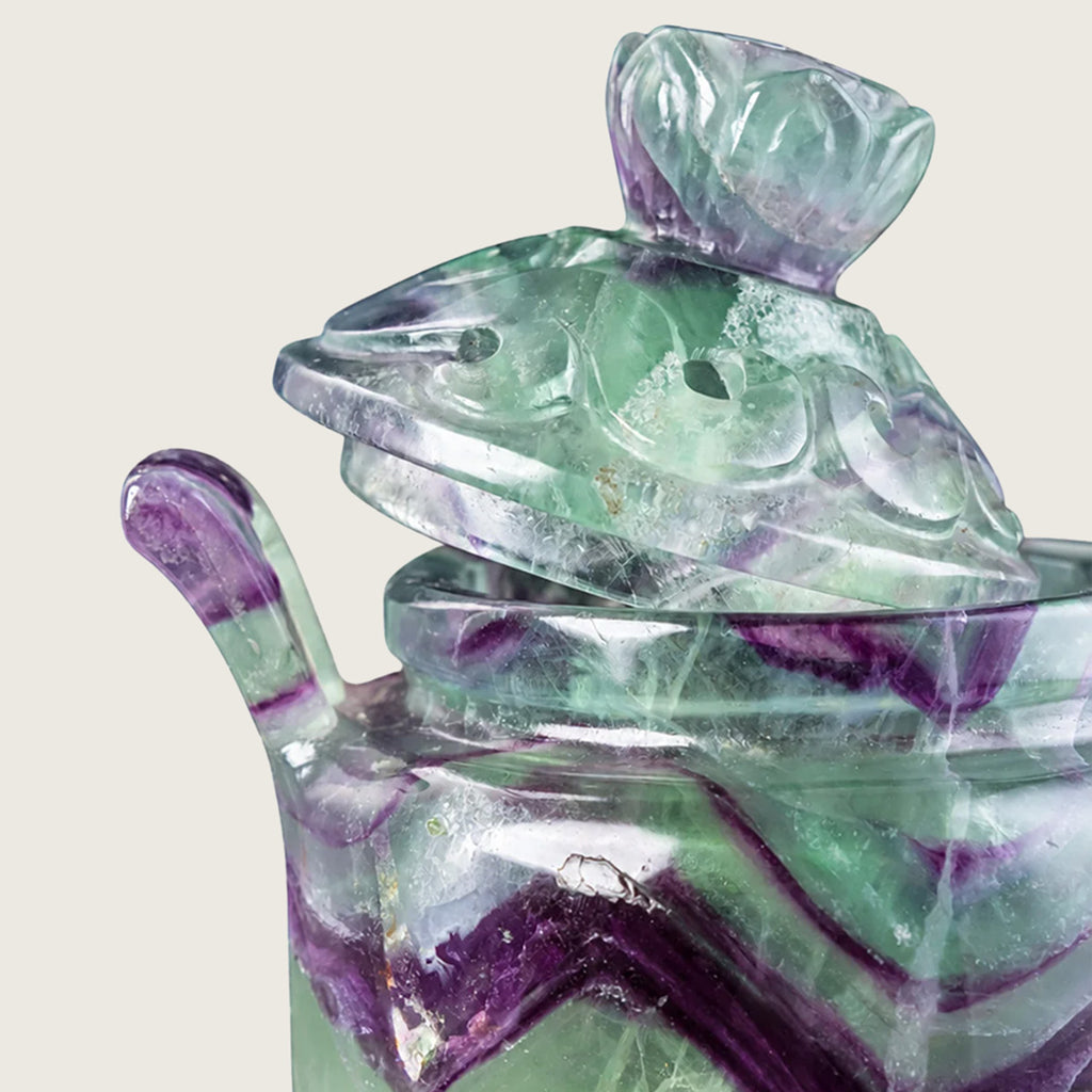 4.9" Fluorite Crystal Censer Carving  #CTC0045