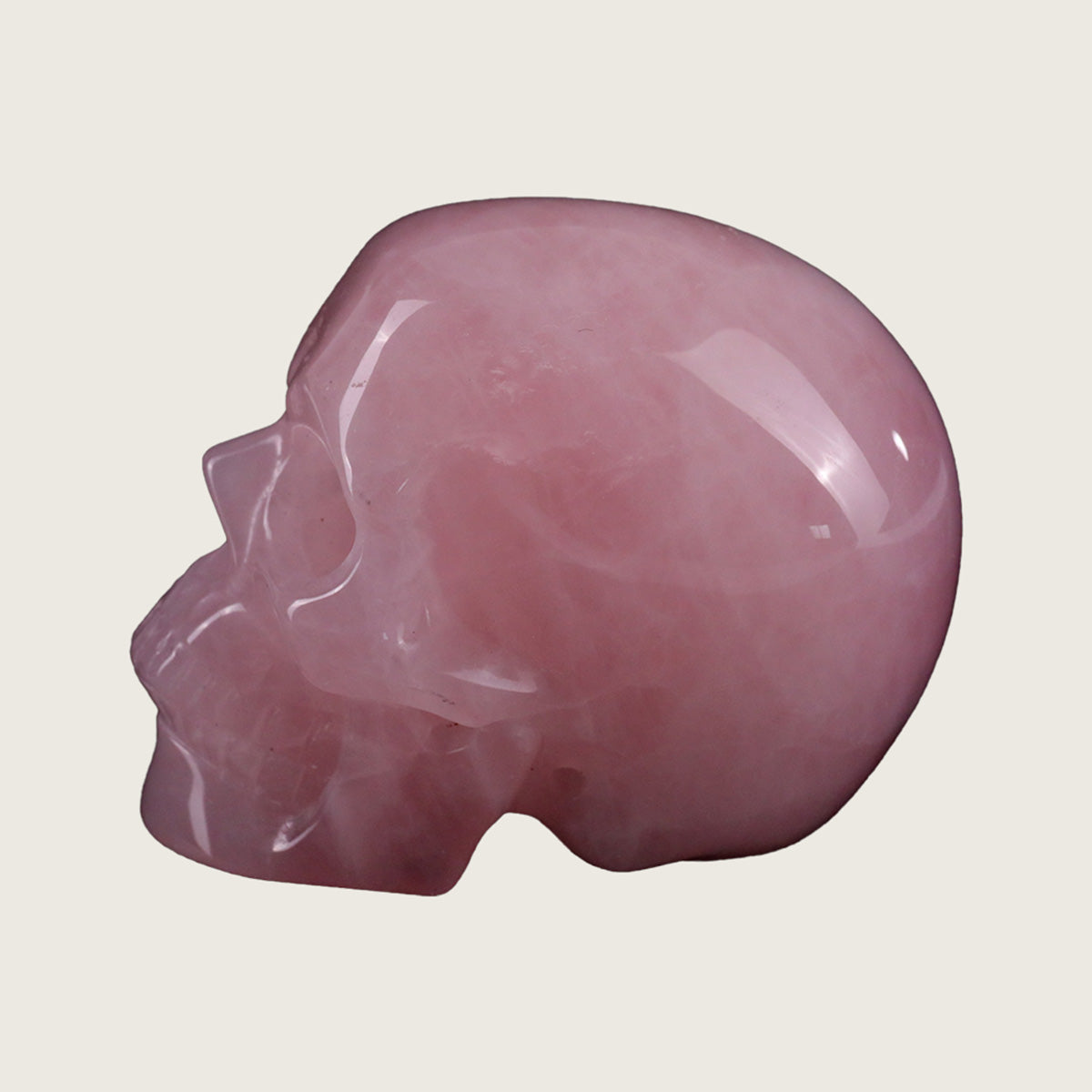 2.2" Rose Quartz Crystal Skull Carving  #SKH22026