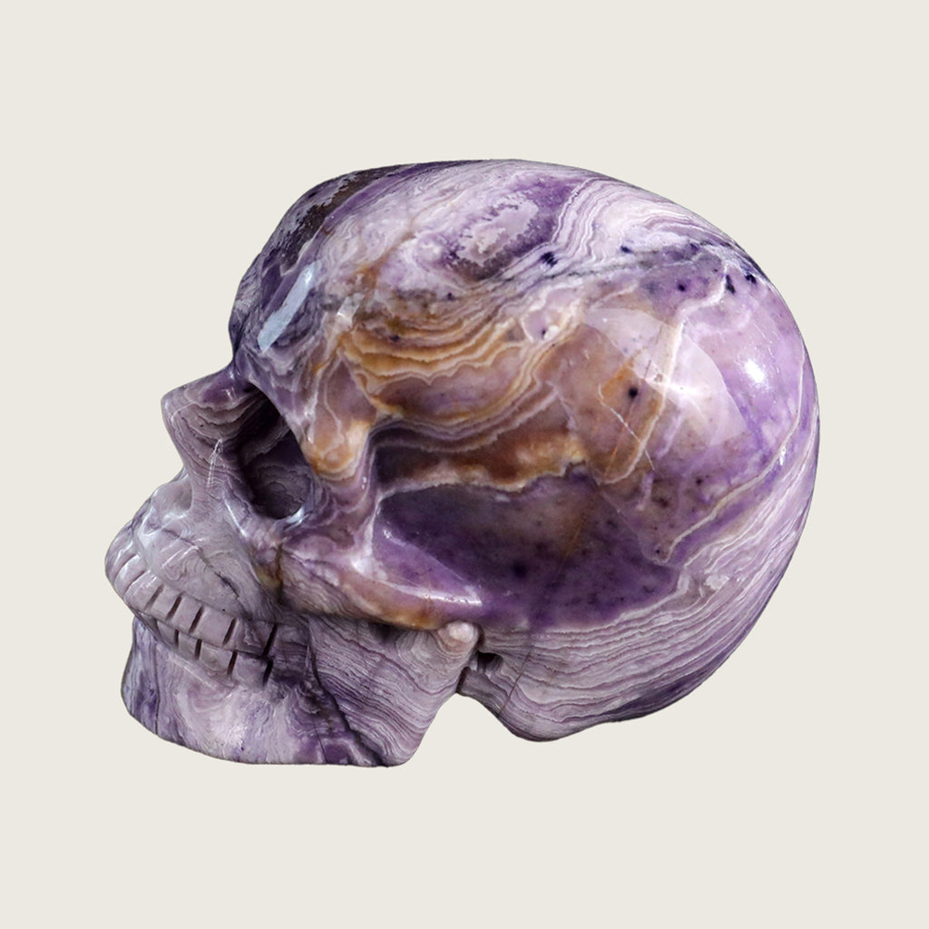 3.0" Purple Malachite Crystal Skull Carving  #SKH30069