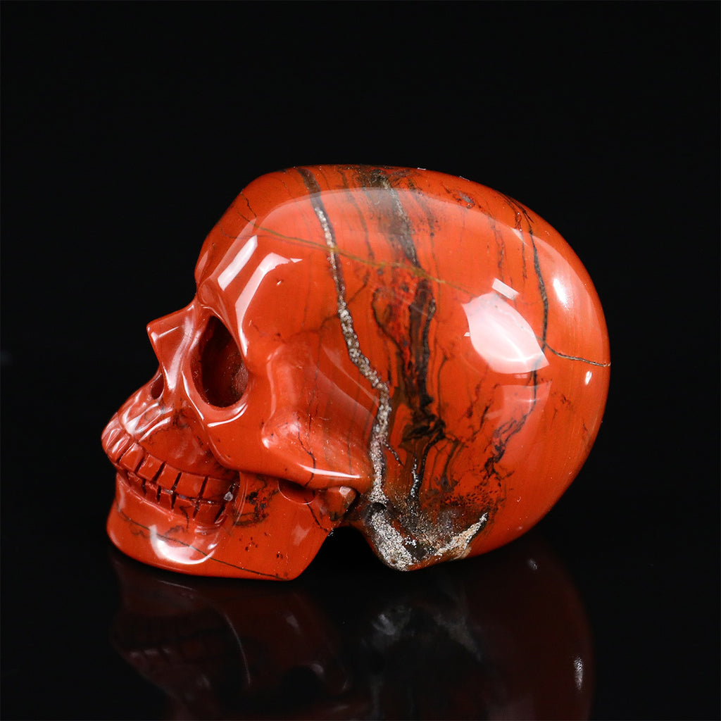 2.2" Red Jasper Crystal Skull Carving  #SKH22069