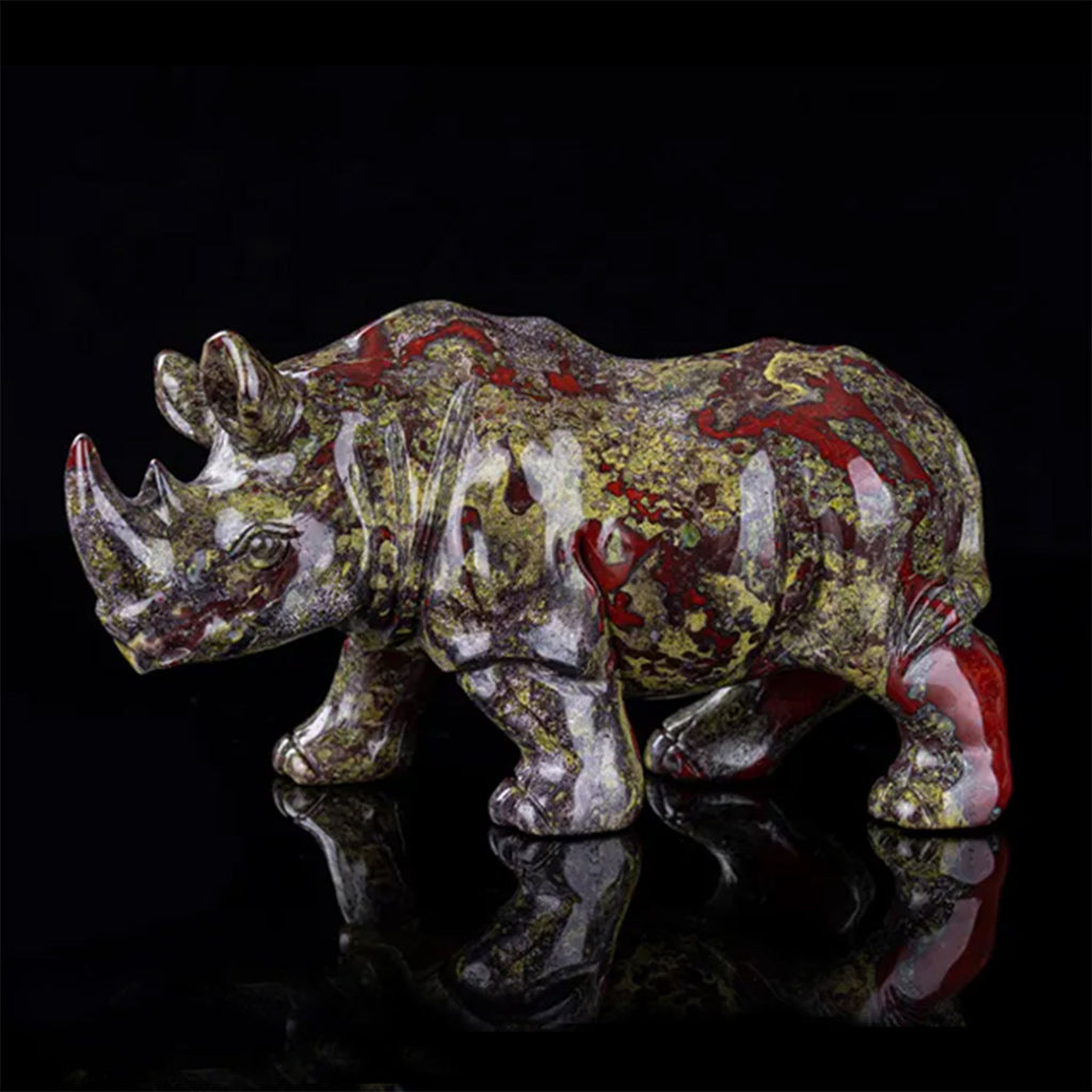 6.0" Dragon Blood Jasper Rhinoceros  #CTC0086