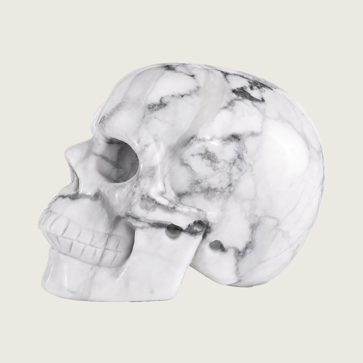 3.0" Howlite Crystal Skull Carving  #SKH30050