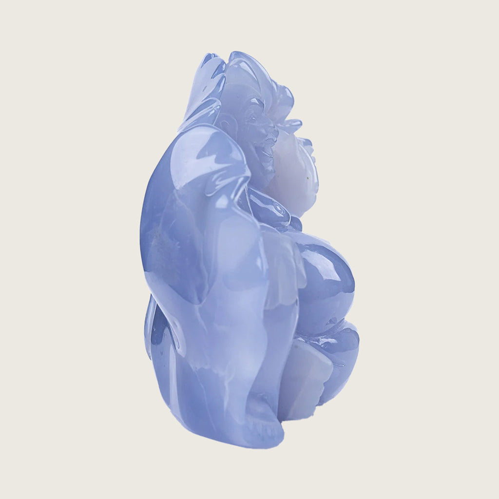 7.0" Blue Chalcedony Crystal Buddha Carving  #CTC0038