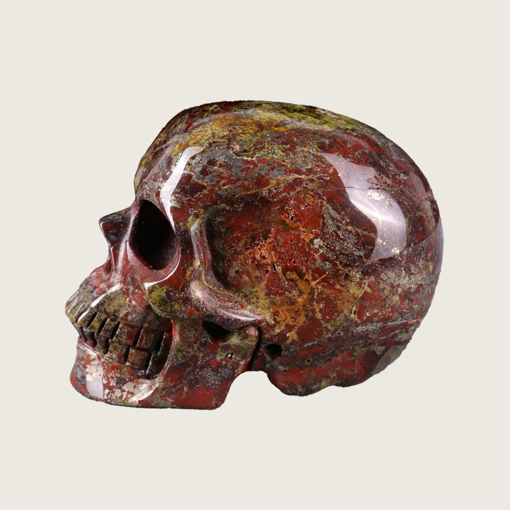 2.2" Dragon Blood Jasper Crystal Skull Carving  #SKH22051