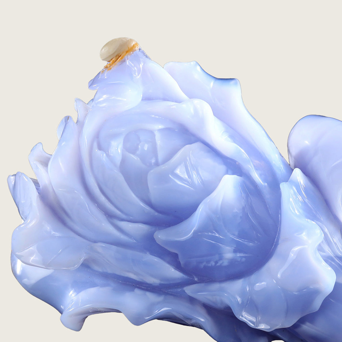 9.4" Blue Chalcedony Chinese Cabbage Carving  #CTC0005